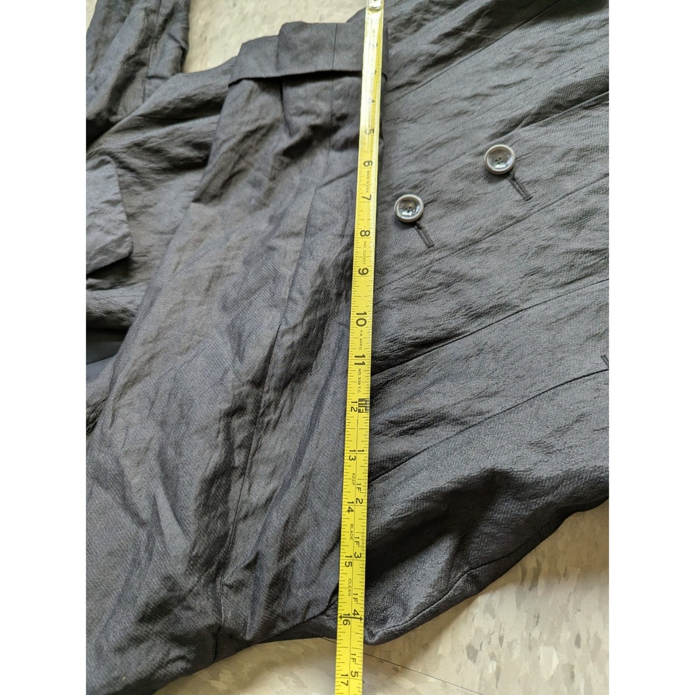 Carlisle Vintage 90s‎ Crinkle Texture Metallic Blazer Jacket Black Gray Size 10 - Picture 10 of 11